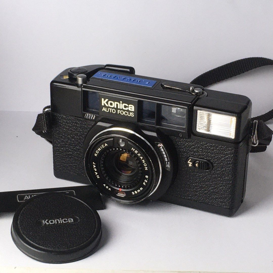 Konica auto focus AF2 (Category: Cameras) located in Las Pinas. Submitted by film101 (Listing ID 1457469425, Image 1). Description: Konica autofocus 2 film camera Bought abroad and recent owner have a name on it (chinese) -newly clean optics -Newly clean finder -newly lubricant gear Working flash Shutter working Shutter blades working Timer working Meter working Optics clean ,no fungus newly clean Vfinder newly clean Inclusion .body cap and strap