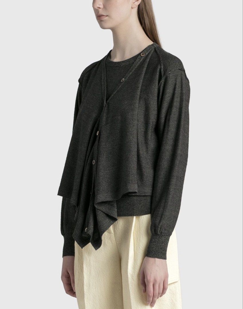 LEMAIRE - A/W’ 20 - Double Layer Cardigan (Category: Coats, Jackets and Outerwear) located in Quezon. Submitted by _sortofgoodsph (Listing ID 1457474836, Image 2). Description: LEMAIRE - A/W’ 20 - Double Layer Cardigan Size S on tag Dimensions: Pit to pit - 20” Length - 22.5 - 24” Sleeve - 23” Shoulder - 17” Hem - 13” Excellent condition No issue Note: Feel free to ask questions before purchasing.