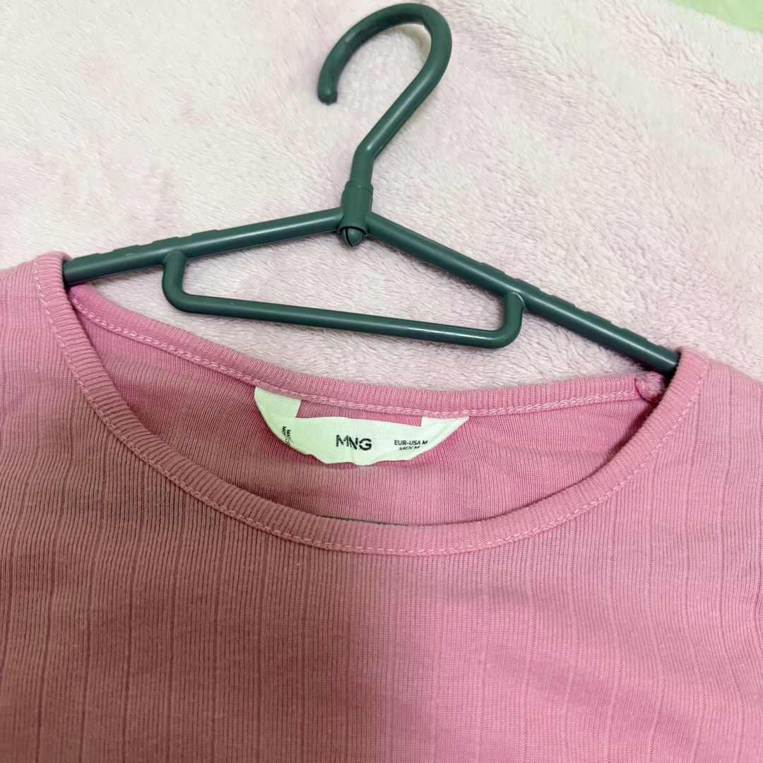 Light pink ribbed crewneck T-shirt [Mango] (Category: Blouses) located in Cainta. Submitted by shop.nini (Listing ID 1457474465, Image 2). Description: .