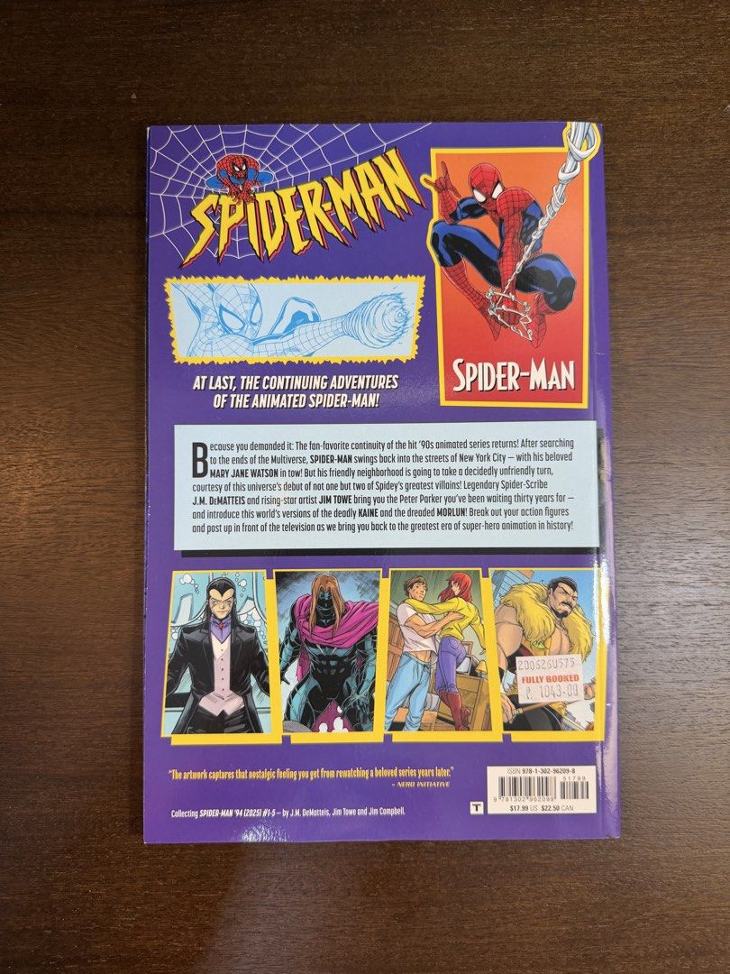 MARVEL’s SPIDERMAN ‘94 J.M. DeMATTEIS JIM TOWE JIM CAMPBELL THE RETURN (Category: Comics & Manga) located in Quezon City. Submitted by mcedsel (Listing ID 1457504181, Image 2). Description: AT LAST, THE CONTINUING ADVENTURES OF THE ANIMATED SPIDER-MAN! Because you demanded it: The fan-favorite continuity of the hit ‘90s animated series returns! After searching to the ends of the multiverse, Spider-man swings back into the streets of New York City