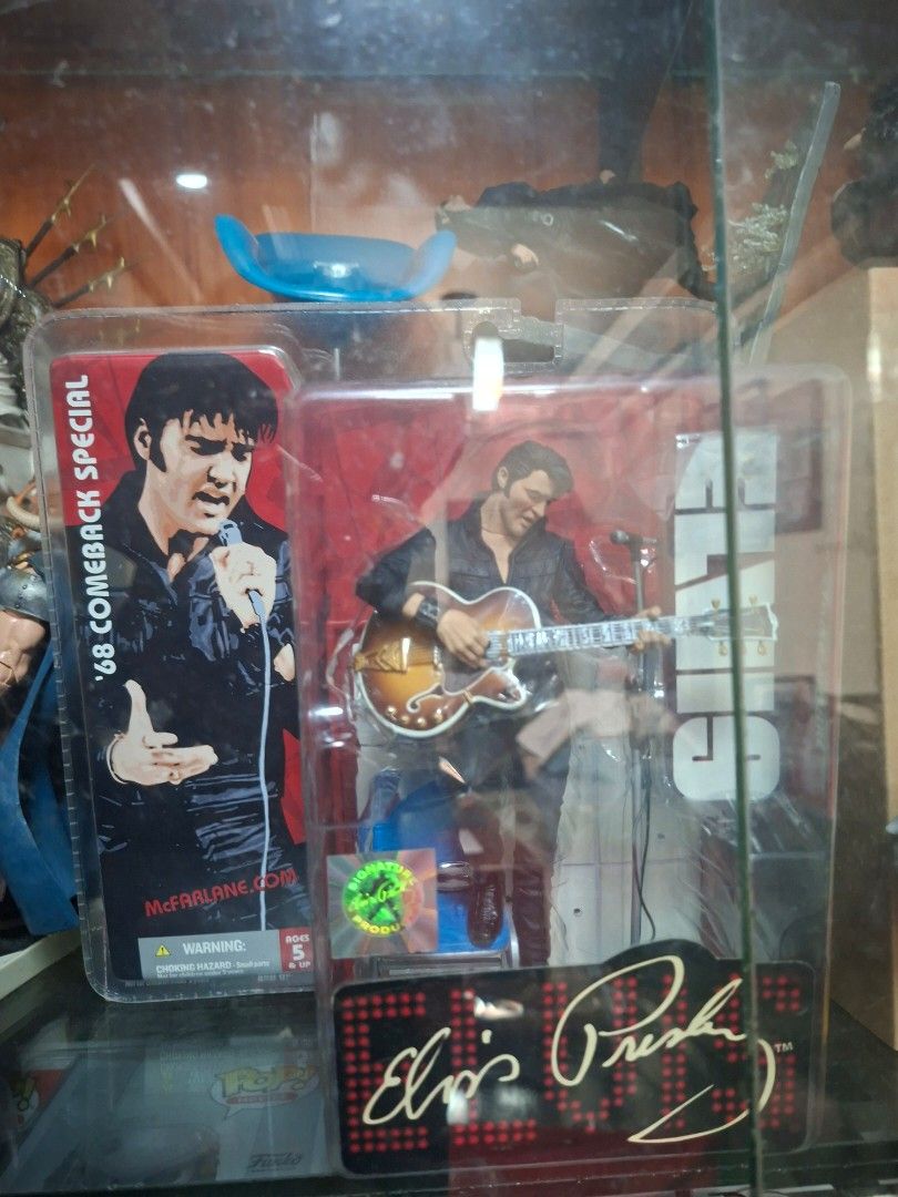 McFarlane Elvis Presley '68 Comeback Special Action Figure (Category: Figurines & Statues) located in Mandaluyong City. Submitted by elitecollections (Listing ID 1457389085, Image 1). Description: - McFarlane Toys '68 Comeback Special Elvis Presley action figure brand new sealed unopened -Comes with his iconic guitar -Packaging features Elvis's signature -Perfect collectible for any Elvis Presley fan -Brand new and unopened packaging meetup megam