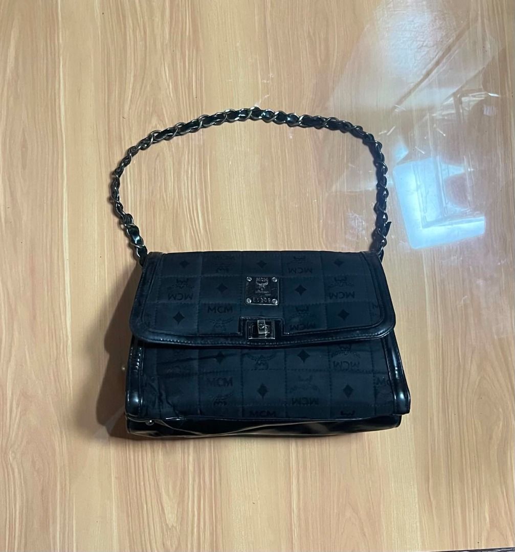 MCM Quilted Monogram Kili Bag with Chain Strap (Category: Luxury Bags & Wallets) located in Manila. Submitted by senggggg. (Listing ID 1457490695, Image 1). Description: good condition working zip minimal sign of use mold in lower part check details.
