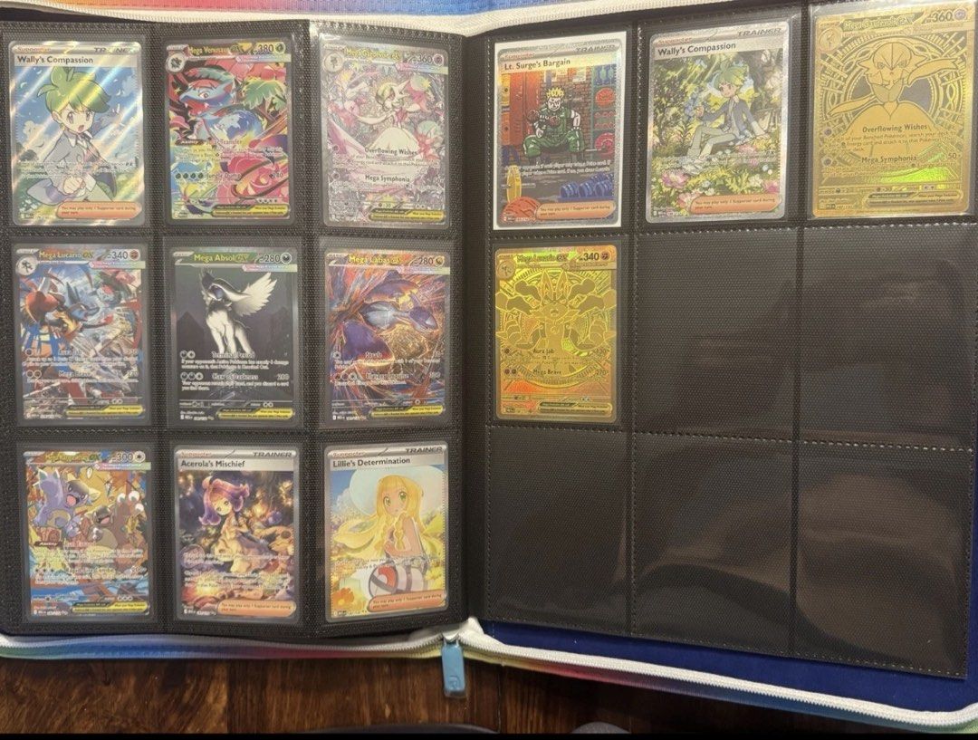 Mega Evolution Complete Master Set （分類：原色卡片）位於 Hong Kong。 由 gggnhma 提交（商品編號 1457410993，圖片 1）。簡介： Selling a collection of Pokemon cards. Includes Mega Evolutions like Venusaur, Lucario, Absol, and Latias. Also features trainer cards like Wally's Compassion, Lt. Surge's Bargain, Acerola's Mischief, and Lillie's Determination. Some cards are full art and gold variations. Great for collectors and players.。