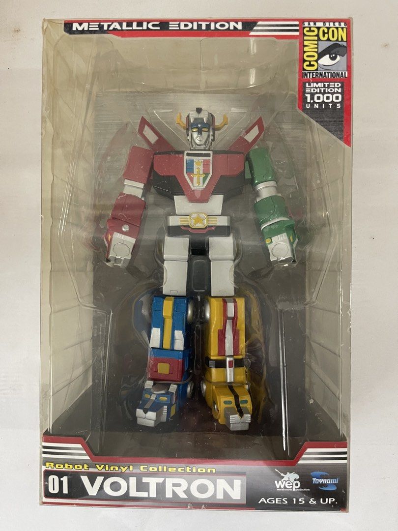 Metallic Edition Voltron Robot Vinyl Collection Comic-Con Limited Edition (Category: Figurines & Statues) located in Manaoag. Submitted by albertoadele (Listing ID 1457491734, Image 1). Description: - Limited Edition Metallic Voltron Figure - 1 of only 1,000 units produced - Exclusive from San Diego Comic-Con - Size: Approximately 9 inches tall - Material: Durable vinyl construction with limited articulation or display-focused design Youtube revi