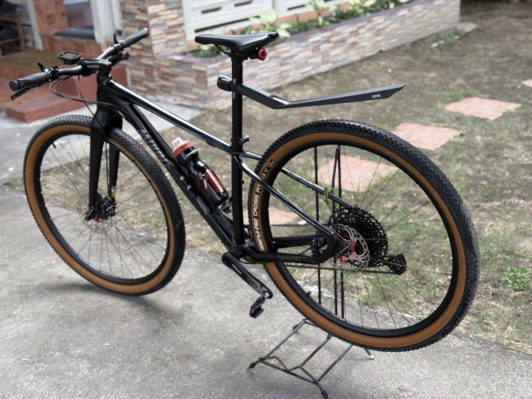 MOUNTAINPEAK NINJA M (Category: Bicycles) located in Manila. Submitted by oddfox_10cd2a (Listing ID 1457382428, Image 1). Description: Mountainpeak Ninja 29er -MTP Ninja 29er Frame With Bike skin -Sram SX eagle 12 speed 32T Group Set -Shimano MT200 hydraulic brakes -MTP Rigid fork 29er -Novatech Hubs quick release -Mountainpeak seatpost -Mountainpeak negative bike stem -Mountainpeak Handle bar -Aeroic Disc brakes -Zefal fender -Promend Handle Gri