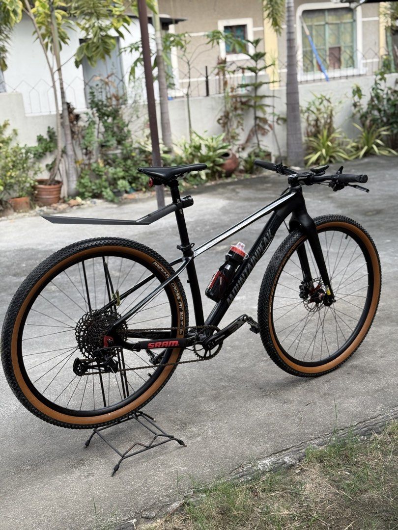 MOUNTAINPEAK NINJA M (Category: Bicycles) located in Manila. Submitted by oddfox_10cd2a (Listing ID 1457382428, Image 3). Description: Mountainpeak Ninja 29er -MTP Ninja 29er Frame With Bike skin -Sram SX eagle 12 speed 32T Group Set -Shimano MT200 hydraulic brakes -MTP Rigid fork 29er -Novatech Hubs quick release -Mountainpeak seatpost -Mountainpeak negative bike stem -Mountainpeak Handle bar -Aeroic Disc brakes -Zefal fender -Promend Handle Gri