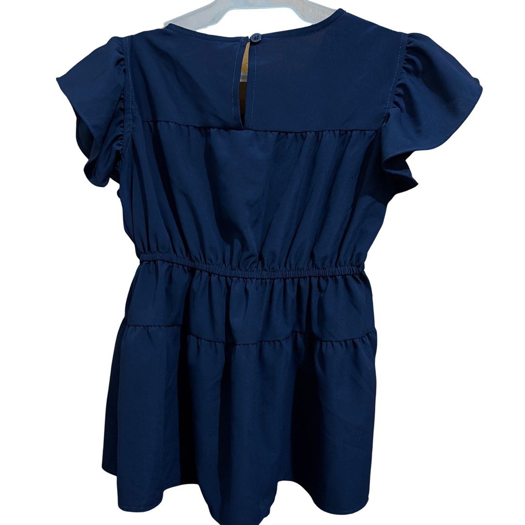 navy blue ruffle baby doll top (Category: Blouses) located in Antipolo. Submitted by nnnxjje (Listing ID 1457493489, Image 2). Description: - ₱200 - no flaws - s - never worn.