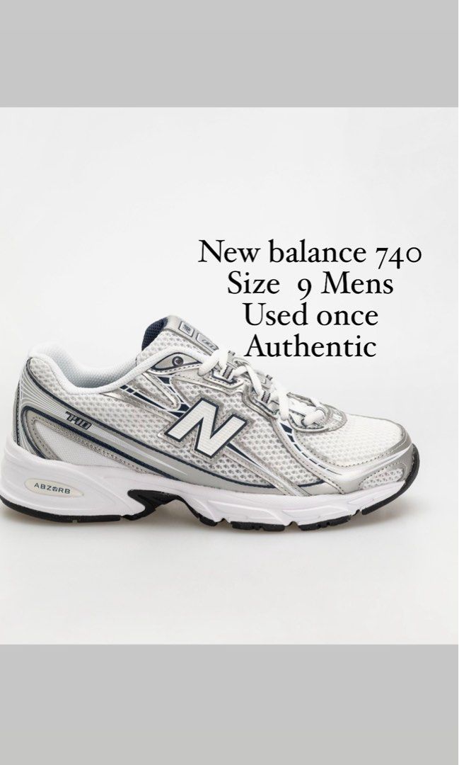 New Balance 740 Mens Size 9 (Category: Sneakers) located in Bulacan. Submitted by prelovedbycms (Listing ID 1457498359, Image 1). Description: Original Size 9 mens Legit check all u want With box No flaws Mas nakakatangkad to kesa sa 530 For sure buyer only!! Lalamove ready Loc: San jose del monte bulacan Authentic New Balance 740 sneakers - Men's Size 9 - Worn only once - Classic white and silver colorway with navy accents - Ideal for everyday c