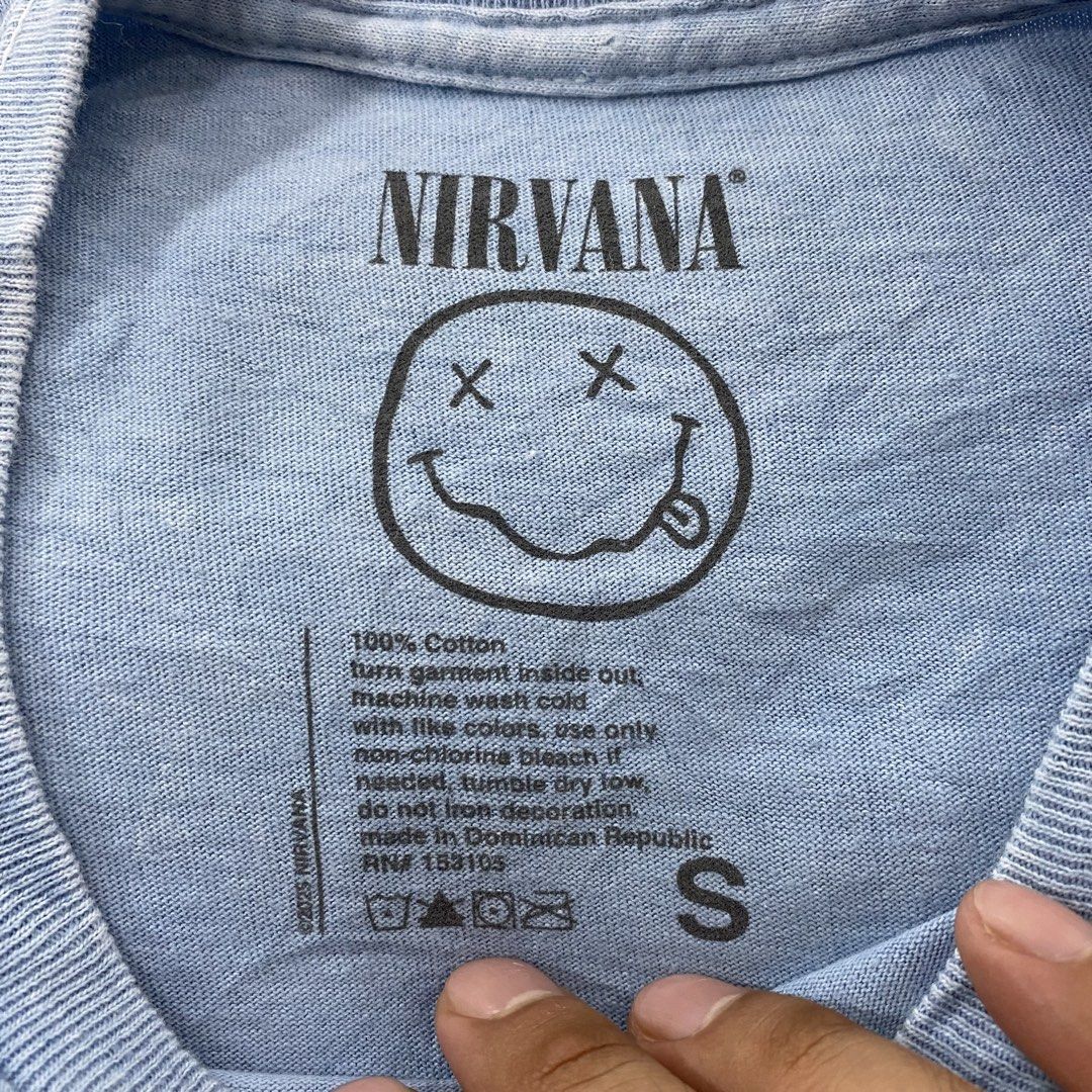 Nirvana (Category: Tshirts & Polo Shirts) located in Machang. Submitted by whiteshoescouplecompany (Listing ID 1457496341, Image 3). Description: Saiz S on tag P18 L27.5 Condition 9/10 Rm20 dfod Postage + rm8 Sabah Sarawak + rm15.