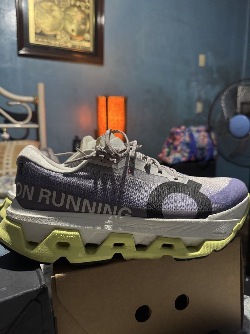 On Cloudmonster 3 Hyper (Category: Sneakers) located in Pasig City. Submitted by karlmiggys14868 (Listing ID 1457358490, Image 3). Description: - On Cloudmonster 3 Hyper running shoes - Color: M Lily | Limelight - Size: 10 No box, since the pair was bought in Tokyo. 7,000.