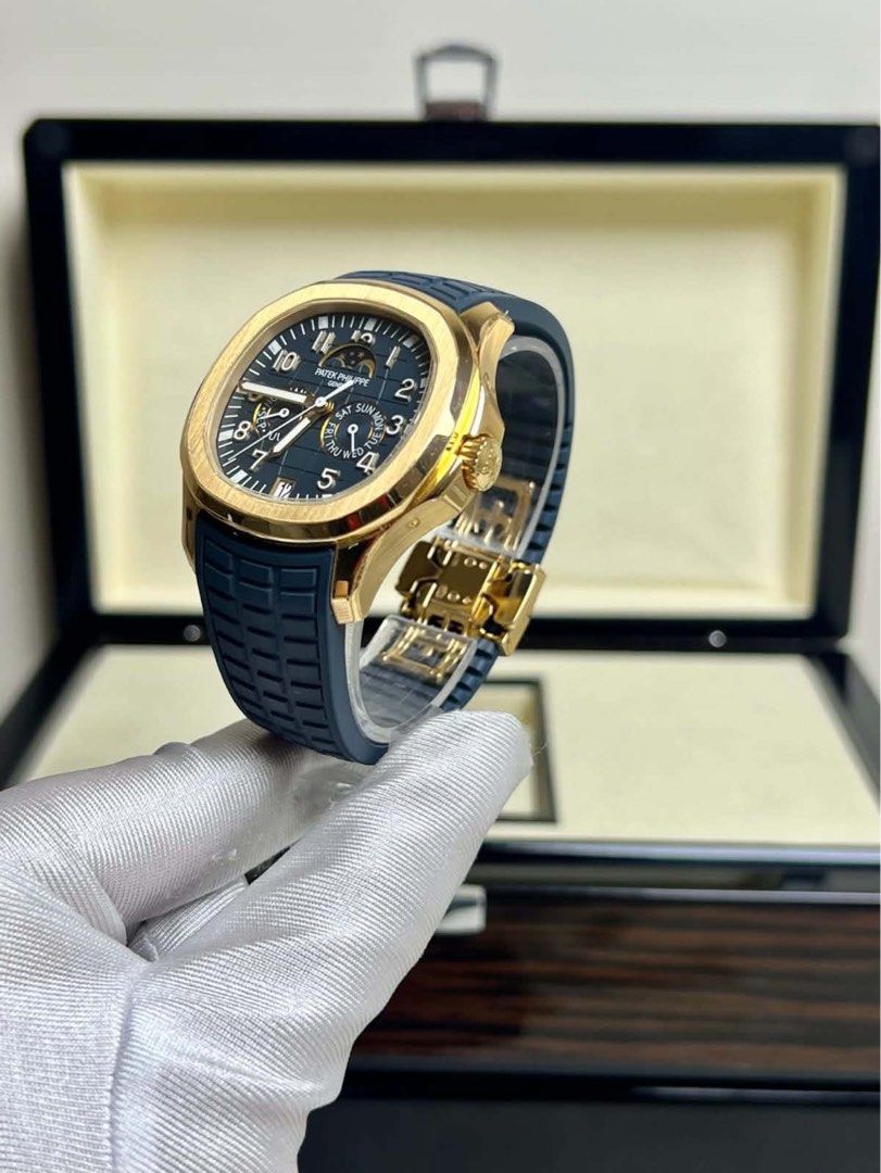 Patek Philippe Aquanaut 5261R (Category: Luxury Watches) located in Manila. Submitted by donijosemiguel (Listing ID 1457380878, Image 1). Description: - Patek Philippe Aquanaut - Rose gold case - Blue dial - Moon phase complication - Annual calendar complication - Original box and papers included - Rubber strap with gold deployant clasp - Very clean condition - 2023 model complete set.
