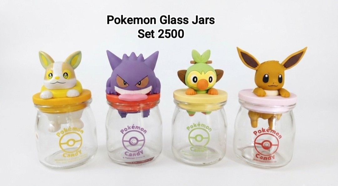 Pokemon Glass Jars Set (Category: Food Organization & Storage) located in Binan City. Submitted by mayjhe (Listing ID 1457337995, Image 1). Description: 💛 For Sale 💛 🌸 Pokemon 🍀 Glass Jars 📍 Condition: Good 💰 Price is ₱ 2500 Set 👉 Other details posted 🇵🇭 Location Biñan Laguna 🛵 Courier J& T and Lalamove 📋 Shipping by schedule / Shouldered by the buyer 📍 NO COD, COP, & Check out 📌 All items are carefully packed and labeled with Fragil