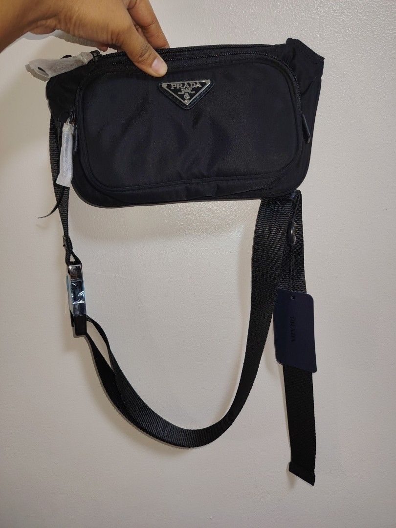 Prada Nylon Belt Bag Black, Luxury, Bags & Wallets on Carousell
