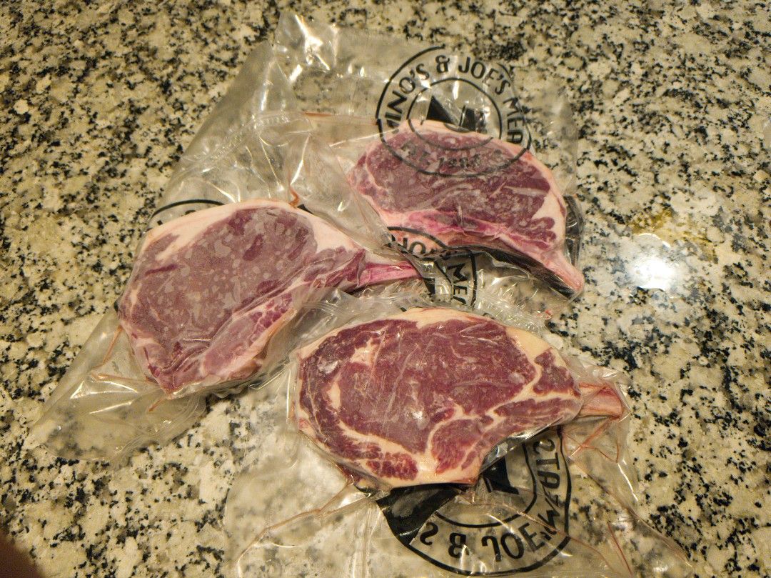 Premium Australian Ribeye Steaks (Category: Chilled & Frozen Food) located in Pasig City. Submitted by cornerchemist (Listing ID 1457483526, Image 1). Description: - vacuum-sealed ribeye steaks - Thick cut: approximately 1-1.5 inches - Excellent marbling for superior flavor - Ideal for grilling or pan-searing - Selling because of excess stock - Perfect for a delicious home-cooked meal.