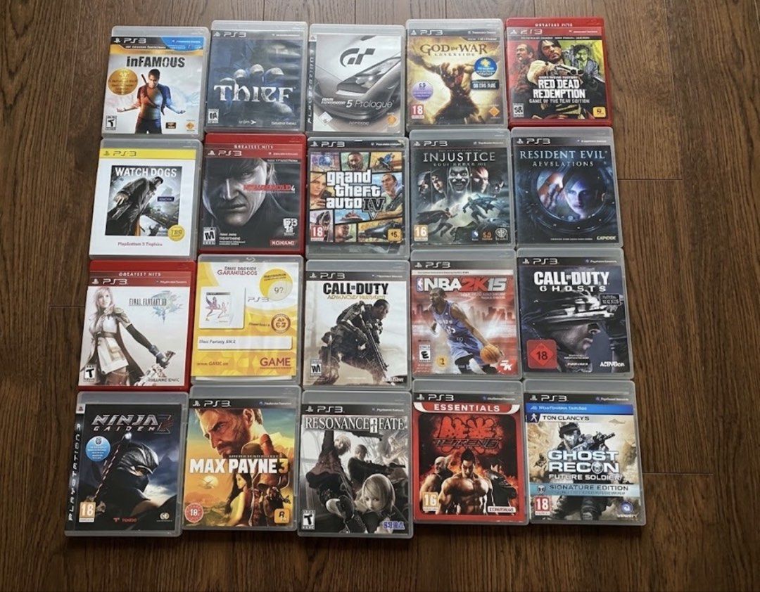 PS3 games (Category: PlayStation) located in Manila. Submitted by hirono17 (Listing ID 1457412014, Image 1). Description: Selling a batch of PS3 games in great, fully working condition! You can take the entire bundle for a discounted price (negotiable), or buy them individually for ₱590 to ₱750 each depending on the title. The collection includes top hits like Red Dead Redemption (GOTY), GTA V, God of War Ascension, Metal Gear Solid 4, Call of Du