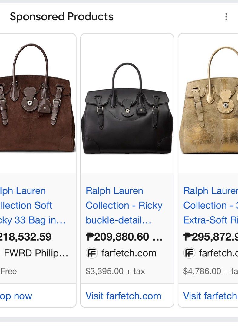 RALPH LAUREN SOFT RICKY 33 (Category: Luxury Bags & Wallets) located in Cagayan de Oro. Submitted by vintagevvvictim (Listing ID 1457420407, Image 3). Description: very good preloved condition rare to find comes with original strap.