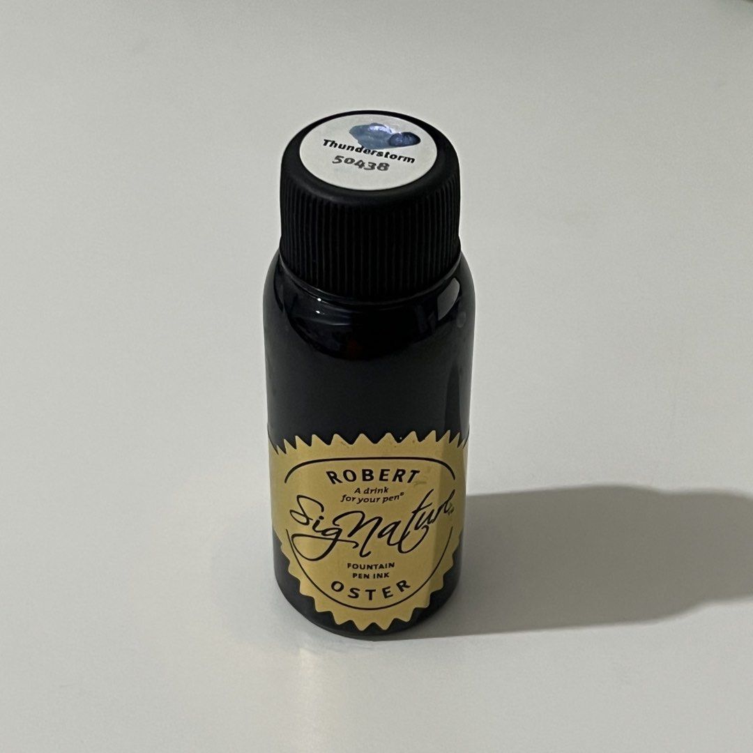 Robert Oster Thunderstorm fountain pen ink (Category: Stationery & School Supplies) located in Makati City. Submitted by fifoaway (Listing ID 1457492133, Image 1). Description: Used ~2 mL Last photo from Reddit.