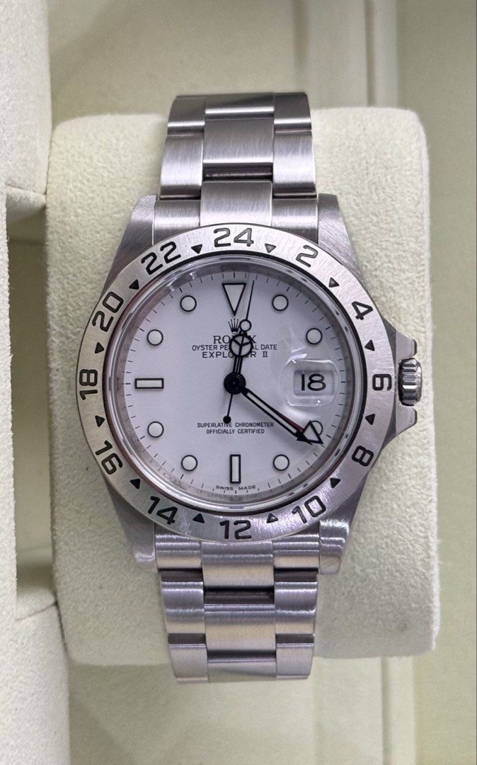Rolex Explorer 2 Polar 16570 *Rare* (Category: Men's Watches) located in Manila. Submitted by watchguyph (Listing ID 1457419592, Image 1). Description: 595k only Rolex Explorer 2 40mm 16570 Limited production 2008-2009 Condition 9.8/10 Box and papers Pm for inquiries .