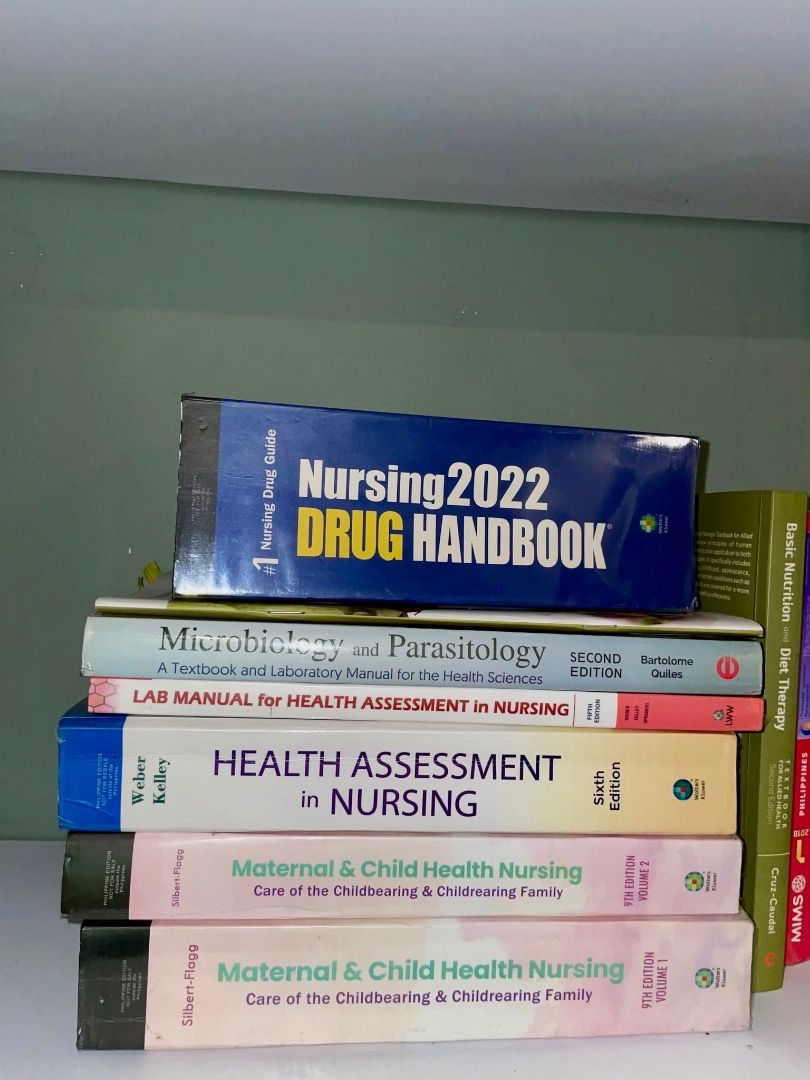 SELLING BOOKS FOR NURSING STUDENTS (Category: Textbooks) located in Manila. Submitted by biankaneki (Listing ID 1457360450, Image 1). Description: 🪧 SELLING BOOKS FOR NURSING STUDENTS 🪧 * Maternal & Child Health Nursing 9th Edition Vol 1&2 - 💌 Selling for: 1.5k * Health Assessment in Nursing 6th Edition with Lab Manual - 💌 Selling for: 500 * Microbiology and Parasitology 2nd Edition - 💌 Selling for: 500 * Nursing Drug Handbook 2022 - 💌 Sell