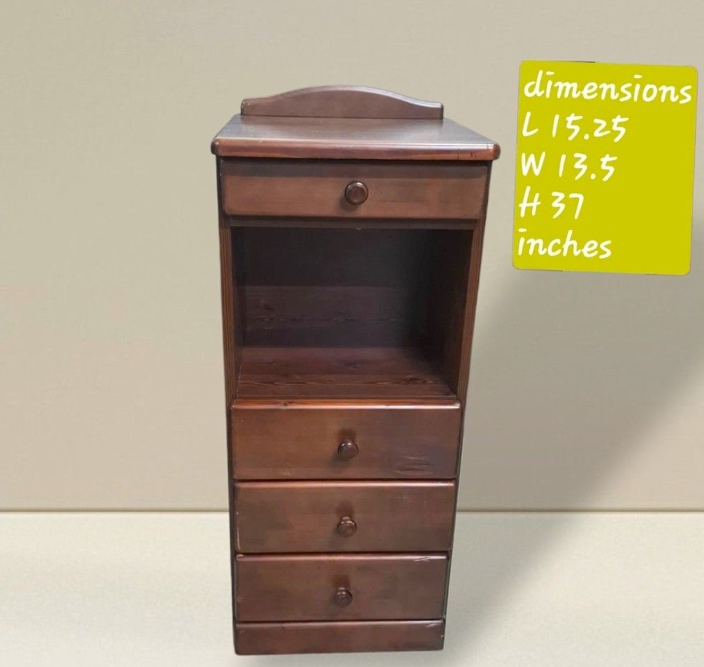 ❗️SALE❗️ Side Drawer Table Telephone Rack Nightstand (Category: Shelves, Cabinets & Racks) located in Quezon City. Submitted by dannikkishoppe2 (Listing ID 1457334120, Image 1). Description: Side Drawer Table Telephone Rack Nightstand‼️₱3800‼️ • Features 1 drawer on top for quick access • Includes 4 spacious drawers below for ample storage • Additional open shelf space for display or easy reach items • Dimensions: L15.25 W 13.5 H 37 inches • Idea