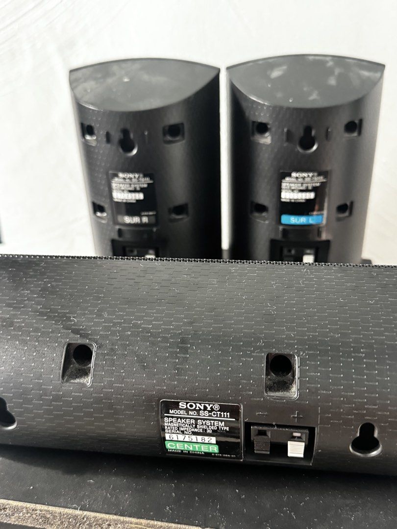 SONY HOME THEATER (Category: Soundbars, Speakers & Amplifiers) located in Pasay City. Submitted by vonigop (Listing ID 1457477557, Image 3). Description: SONY HOME THEATER SPEAKER ONLY GOOD AS NEW WITH SERIAL EACH SPEAKER 1 sub 1 center 2 surrond 2 front L/R ₱4800 po rush pasay.