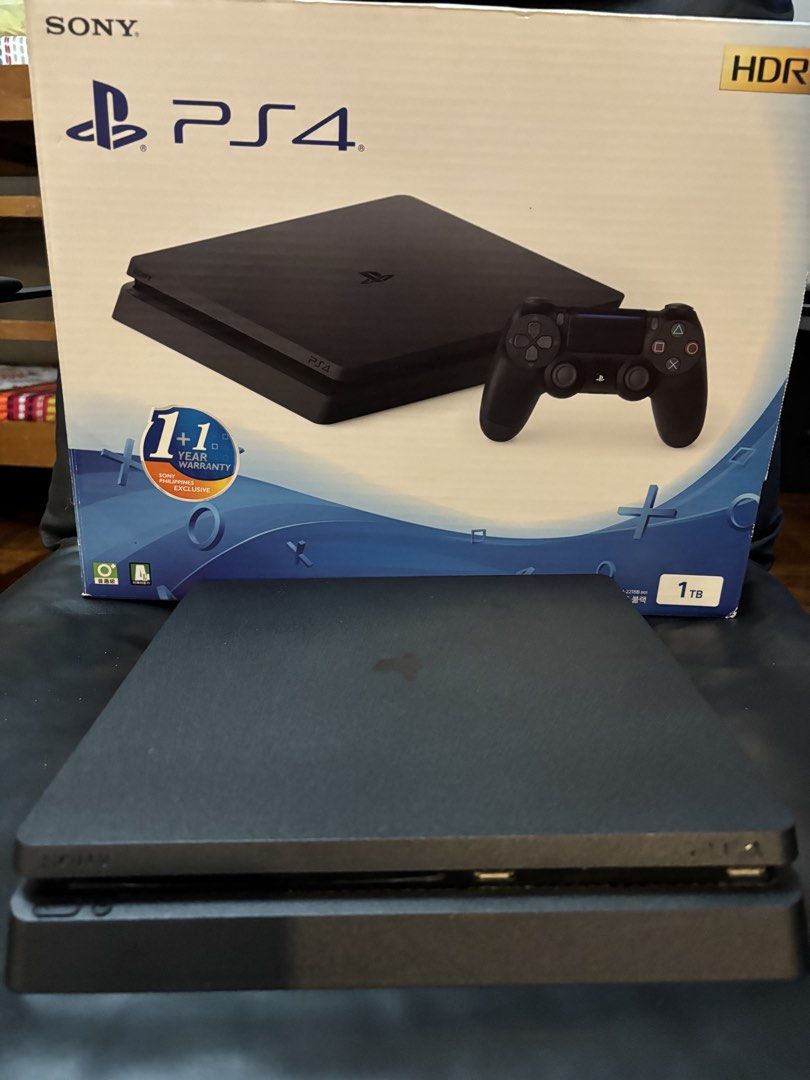 Sony PlayStation 4 PS4 1TB HDR Console with Controllers (Category: PlayStation) located in Manila. Submitted by charles_limcaco (Listing ID 1457466381, Image 2). Description: 🎮 FOR SALE: PS4 SLIM 1TB + 2 CONTROLLERS 🎮 💰 PRICE: ₱8,500 NEGOTIABLE Selling my Sony PlayStation 4 Slim 1TB. Still in good condition and perfect for anyone looking for a complete PS4 setup. INCLUSIONS: • Sony PS4 Slim 1TB • Original PS4 box • 1x Original Sony DualShock 4