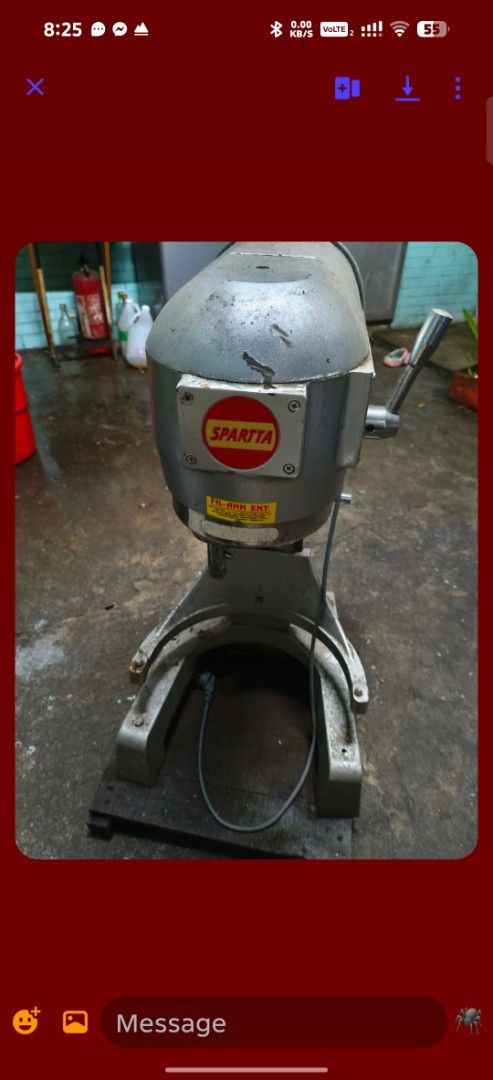 Sparta Commercial Stand Mixer (Category: Hand & Stand Mixers) located in Quezon City. Submitted by zacblum (Listing ID 1457479567, Image 1). Description: - Heavy-duty Sparta stand mixer - Ideal for commercial use - Comes with a large stainless steel bowl - Shows some signs of wear, but fully functional - Ready for its next kitchen.