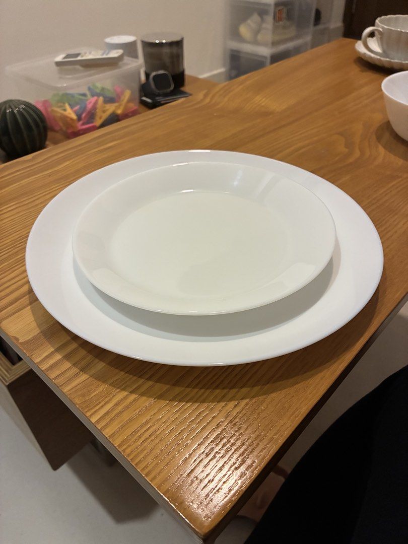 Table setting (Category: Dinnerware & Cutlery) located in Singapore. Submitted by _martarossi_ (Listing ID 1457458926, Image 3). Description: Set of plates and glasses inclusive of 4small plates, 4 big plates, 4 small bowl, 2 salad bowl, 6 tumbler glasses. All the plates and glasses are from IKEA All in good condition.