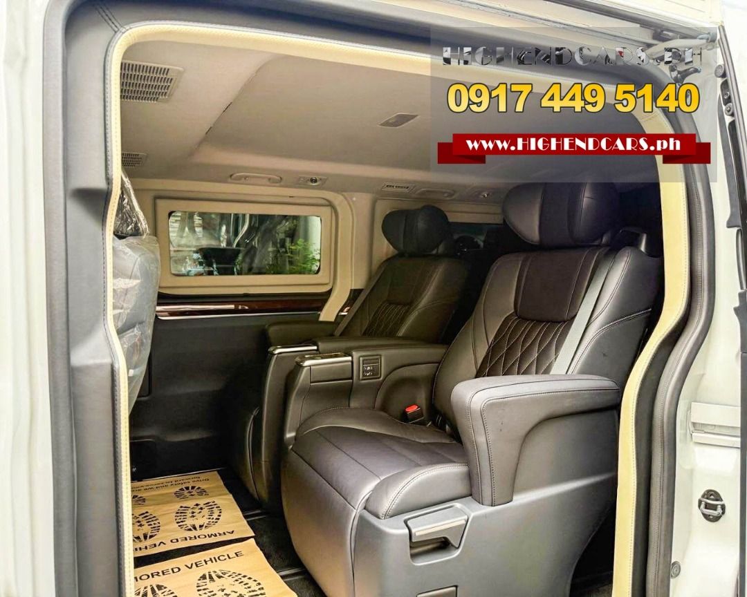 Toyota HiAce Elite Bulletproof 2025 Auto (Category: New Cars) located in Manila. Submitted by highendcars (Listing ID 1457466849, Image 2). Description: 2025 TOYOTA HIACE ELITE BULLETPROOF CALL: 0917-449-5140 WWW.HIGHENDCARS.PH Brand New 2.8L 1GD-FTV Turbo-Diesel, 4-cylinder DOHC 6-Speed Automatic Rear-wheel Drive (RWD) High Quality Armor Bulletproof Level 6 HIGHENDCARS.PH -- For every journey, there’s a car Sales / Indent Order/ Trade-in / Parts