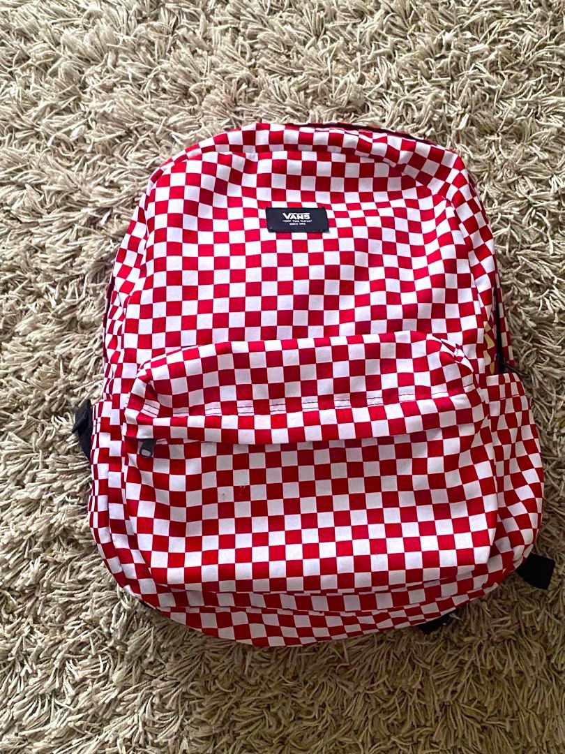 Vans Old Skool III Check Backpack - Red / White (Category: Backpacks) located in Manila. Submitted by findsbyj (Listing ID 1457406189, Image 1). Description: - Original - Brand New Price: 3k++ - Large Capacity - Many Compartments - Fits 16 Inch Laptop - Pre-Loved Backpack - Lady Owned - Minor Yellow Stain on One Side near the Water Compartment, no other issues than that. - Still Negotiable MOP💸 - Gcash - Cash if Meet Up Delivery📦 - Lalamove (Sh