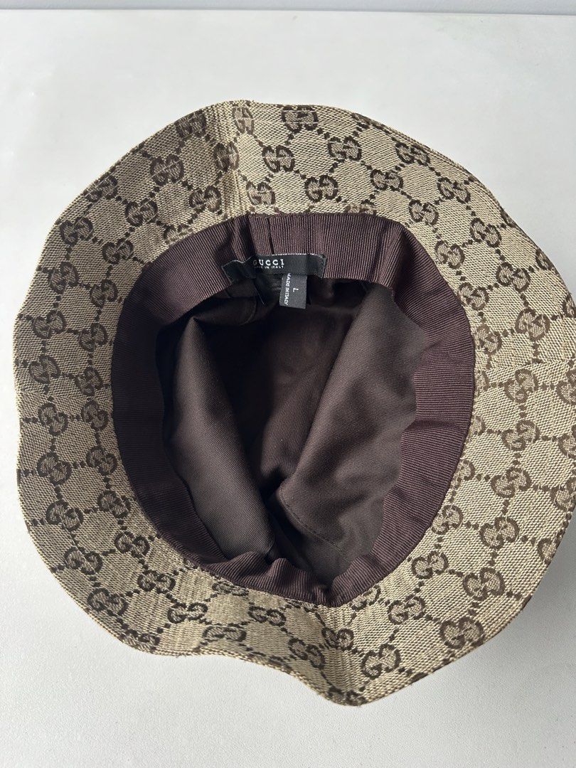 Vintage Gucci Canvas Monogram Bucket Hat (Category: Caps & Hats) located in Pasig City. Submitted by worn2wice (Listing ID 1457343226, Image 3). Description: Size Large Excellent condition.