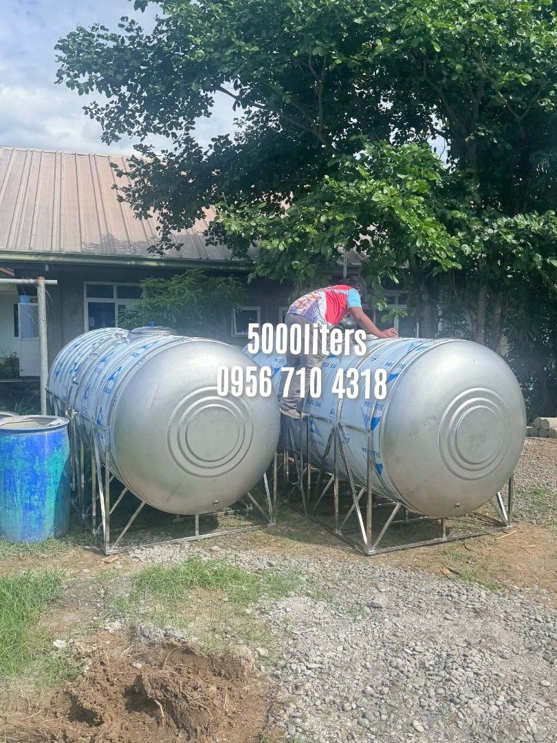 Water tank (Category: Construction & Building Materials) located in Manila. Submitted by kristellf29 (Listing ID 1457348128, Image 2). Description: Water Storage & Pressure Tank Stainless Steel Grade 304 -Made with 100% Stainless Steel Grade 304 -Sizes range from 500L to 20 000L -Vertical or Horizontal -Elegant design, Highly Durable -For Rigid and Durable Structure -With Stainless Stand -With Inlet, Outlet and Drain -Perfect for residential, com