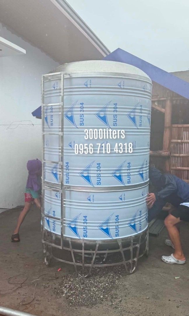 Water tank (Category: Construction & Building Materials) located in Manila. Submitted by kristellf29 (Listing ID 1457348283, Image 1). Description: Water Storage & Pressure Tank Stainless Steel Grade 304 -Made with 100% Stainless Steel Grade 304 -Sizes range from 500L to 20 000L -Vertical or Horizontal -Elegant design, Highly Durable -For Rigid and Durable Structure -With Stainless Stand -With Inlet, Outlet and Drain -Perfect for residential, com