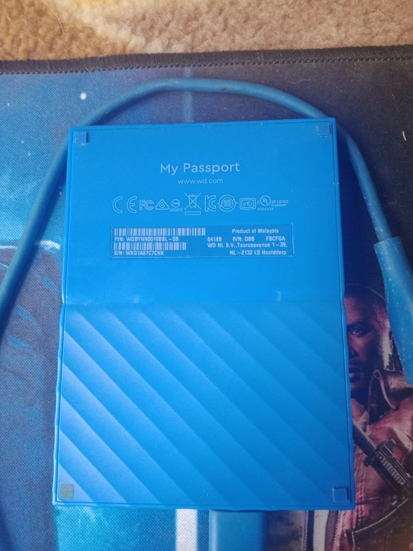 WD My Passport Blue External Hard Drive (Category: Hard Disks & Thumbdrives) located in Cainta. Submitted by vinzrulez (Listing ID 1457368798, Image 1). Description: - Blue WD My Passport External Hard Drive - Model: WDBYNN0010BBL-OB - Capacity: 1TB - Ideal for extra storage needs - Comes with USB cable - Tested and works perfectly.