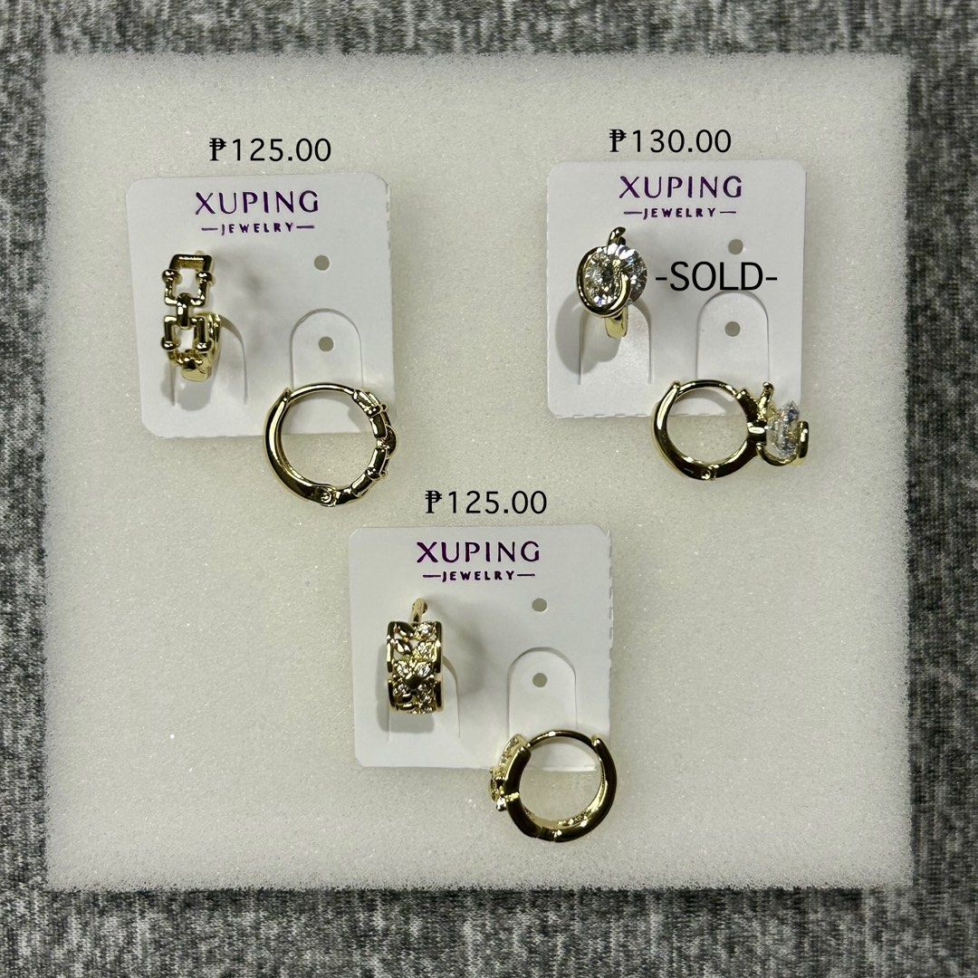Xuping Fashion Accessories- Loop & Stud Earrings (Category: Earrings) located in Marikina City. Submitted by ismoooth (Listing ID 1368824273, Image 1). Description: Xuping Earrings Loop clips, Studs Non pawnable Prices indicated on each photo.
