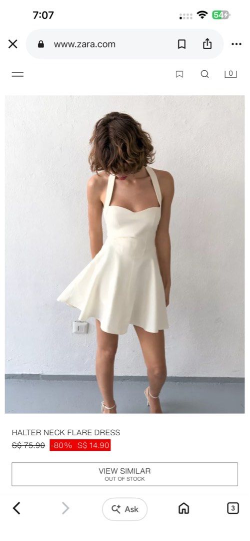 ZARA Neck Halter Dress (Category: Dresses) located in Batangas. Submitted by zo_eee (Listing ID 1457340823, Image 3). Description: Size small Unused.