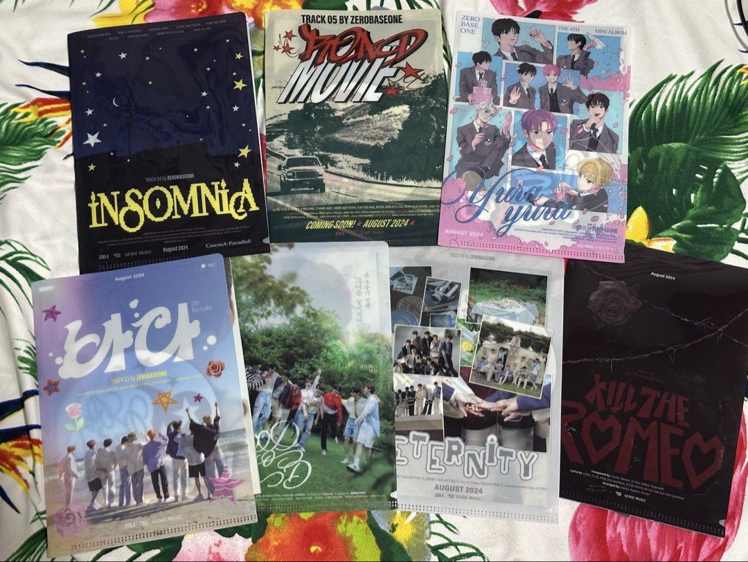ZEROBASEONE OFFICIAL ALBUMS (UNSEALED) (Category: CDs & DVDs) located in Bulacan. Submitted by uzumaki.shop (Listing ID 1457488357, Image 1). Description: unsealed albums with complete inclusions expect pc. all in good condition. ps. one album has a missing postcard and 1 sticker payo, free pf mop: maribank mod: jnt, ggx.