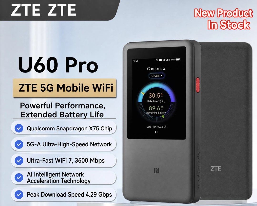 (2026)ZTE U60 Pro portable SIM (5G+) Card WiFi7 router, Computers ...