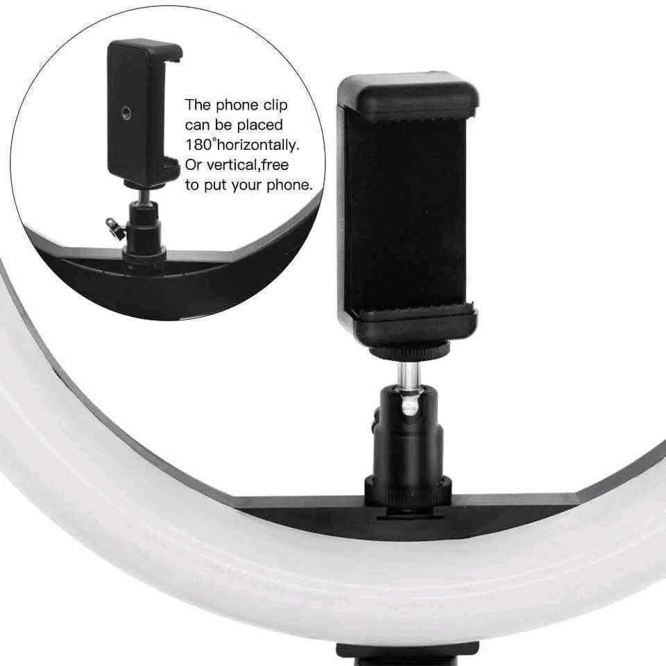 26cm Ring Light with 210cm Tripod Stand & Phone Holder (Category: Lighting & Studio Equipment) located in Manila. Submitted by marvieobordo (Listing ID 1457549593, Image 2). Description: - 26cm Ring Light - 210cm Adjustable Tripod Stand - Universal Phone Clip (fits horizontally or vertically) - Perfect for selfies, vlogging, makeup tutorials, and more - Easy to set up and adjust angle - Includes remote for convenient light control - Essential for