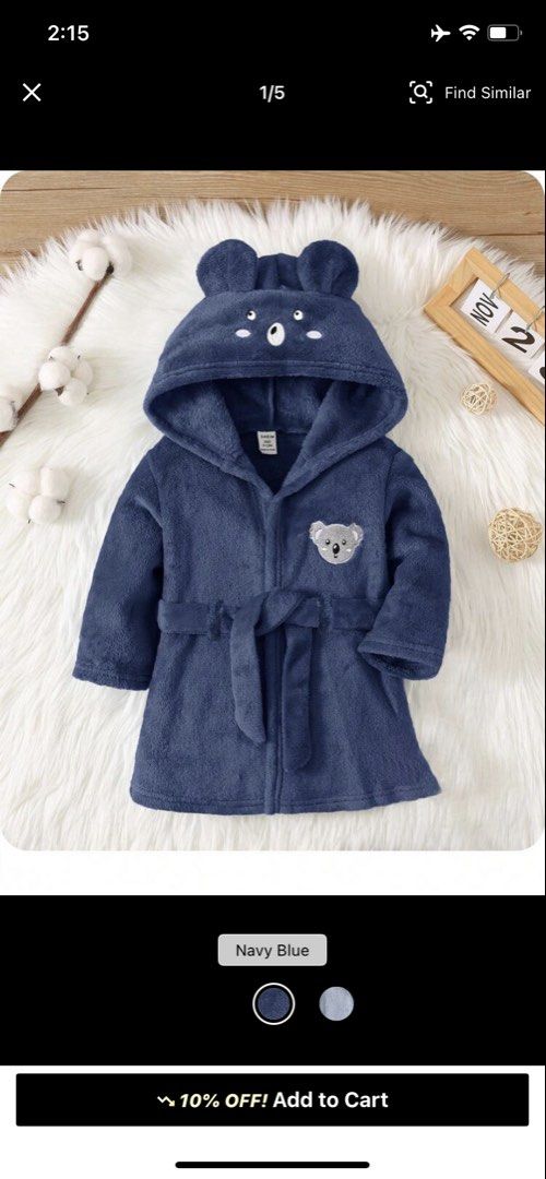 Animal print bathrobe (Category: Babies & Kids Fashion) located in General Trias. Submitted by butter_scotch09 (Listing ID 1457685835, Image 2). Description: Anima print hooded bath robe Used once 9/10 2 to 3 yrs old on tag .