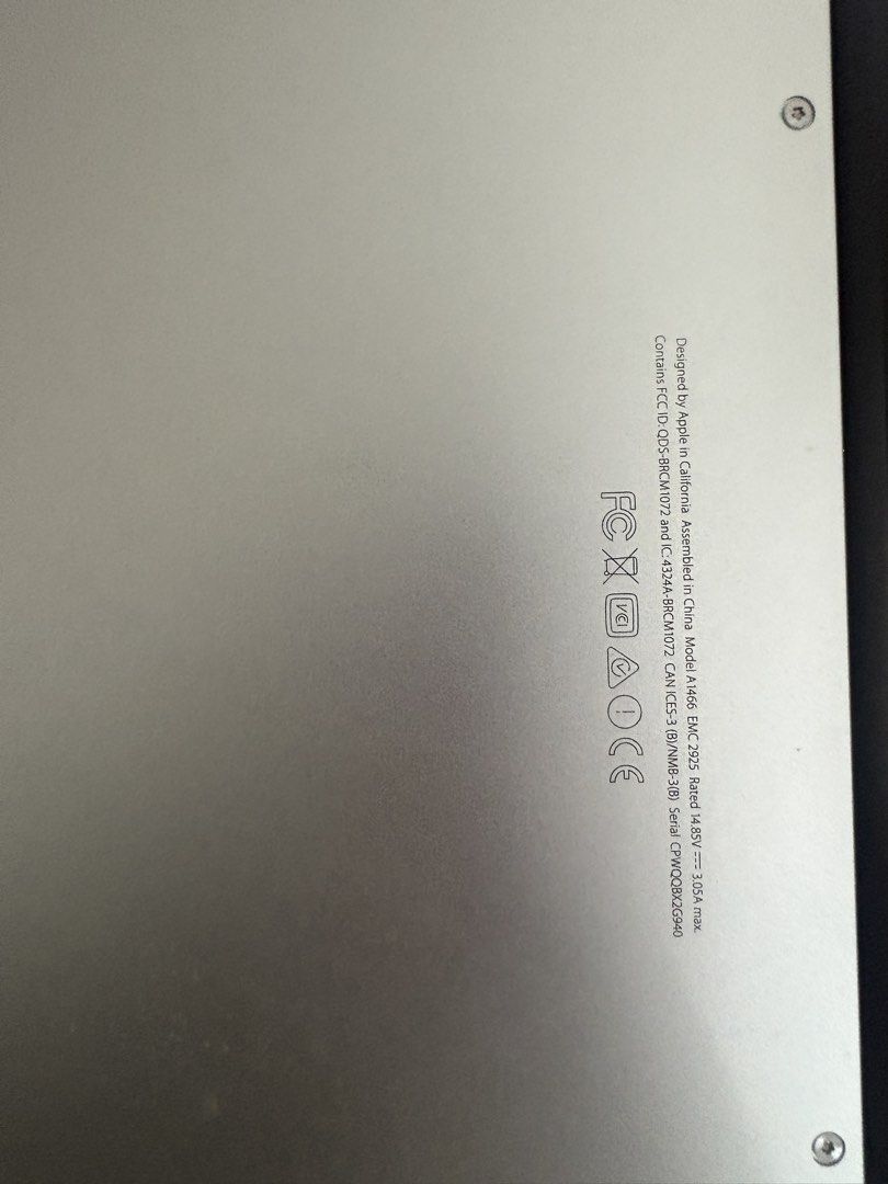 Apple MacBook Air A1466 Laptop (early 2015) - USED BUT NOT ABUSED — with only 173 charge cycle count! (Category: Laptops & Notebooks) located in Makati City. Submitted by kyoomin (Listing ID 1457663174, Image 3). Description: - Apple MacBook Air (Model A1466) - Color: Silver - Keyboard Layout: Japanese - Condition: Working well, great for everyday tasks - Ideal for: Portability and daily computing needs - USED BUT NOT ABUSED — with only 173 charg