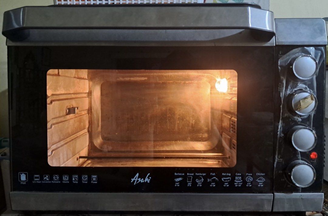 Asahi Electric Oven 46 Liter (Category: Ovens & Toasters) located in Imus. Submitted by kdeff (Listing ID 1457617978, Image 1). Description: For Sale (Used Oven): 46L Asahi Convection Oven with Rotisserie Function -dual temp control -with box and original accessories Price: 4000 (negotiable) Location: Imus.