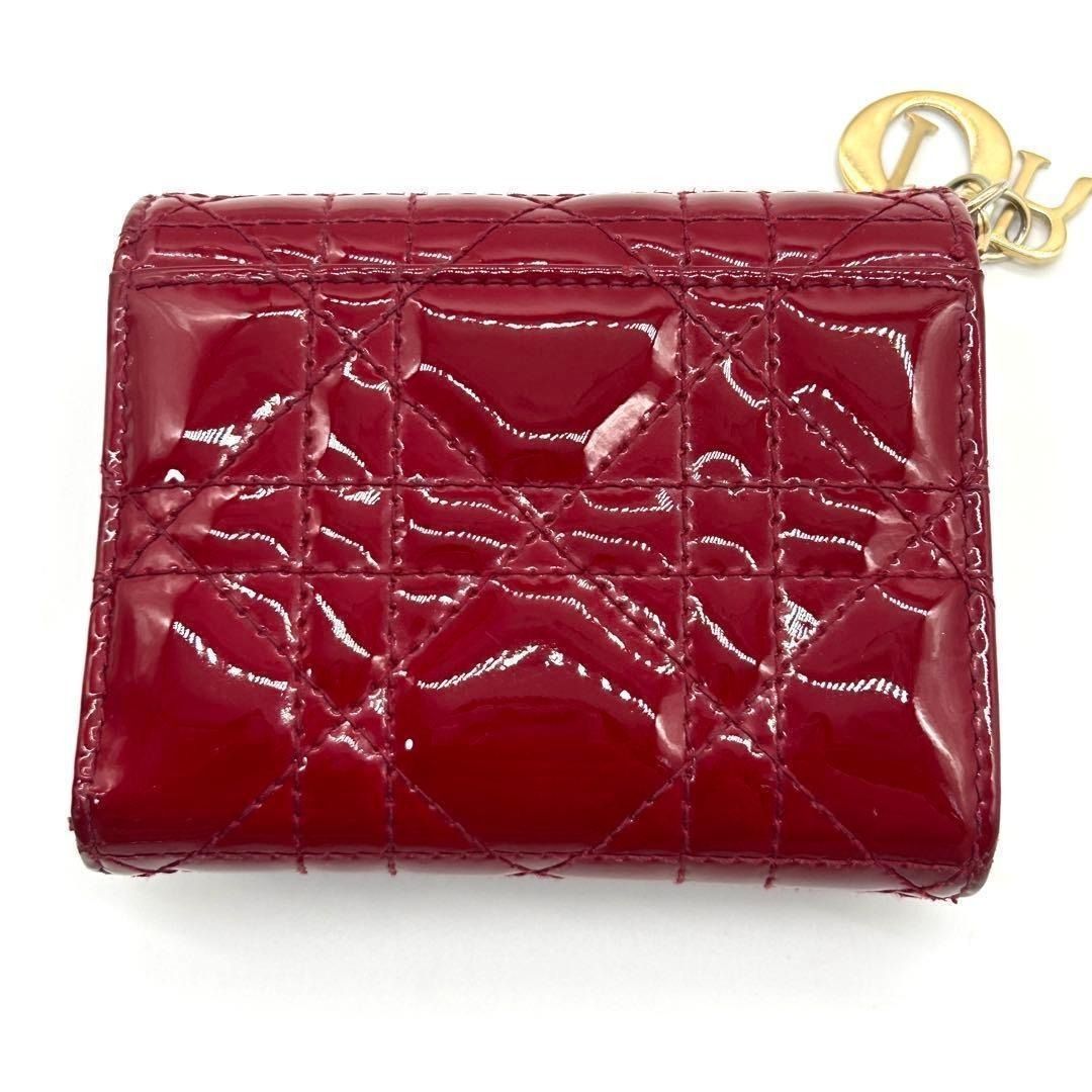 Authentic FIXED PRICE Christian Dior Lotus Wallet Cannage Enamel Red ...