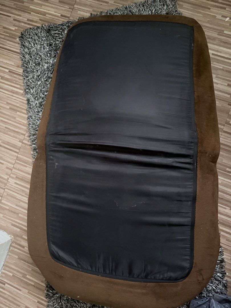 Brown Reclining Floor Chair (Category: Chairs) located in Quezon City. Submitted by sellantroe (Listing ID 1454437577, Image 3). Description: - Tear in the middle when fully reclined - Foam filling is no longer as full - Spring inside can be slightly felt when seated.