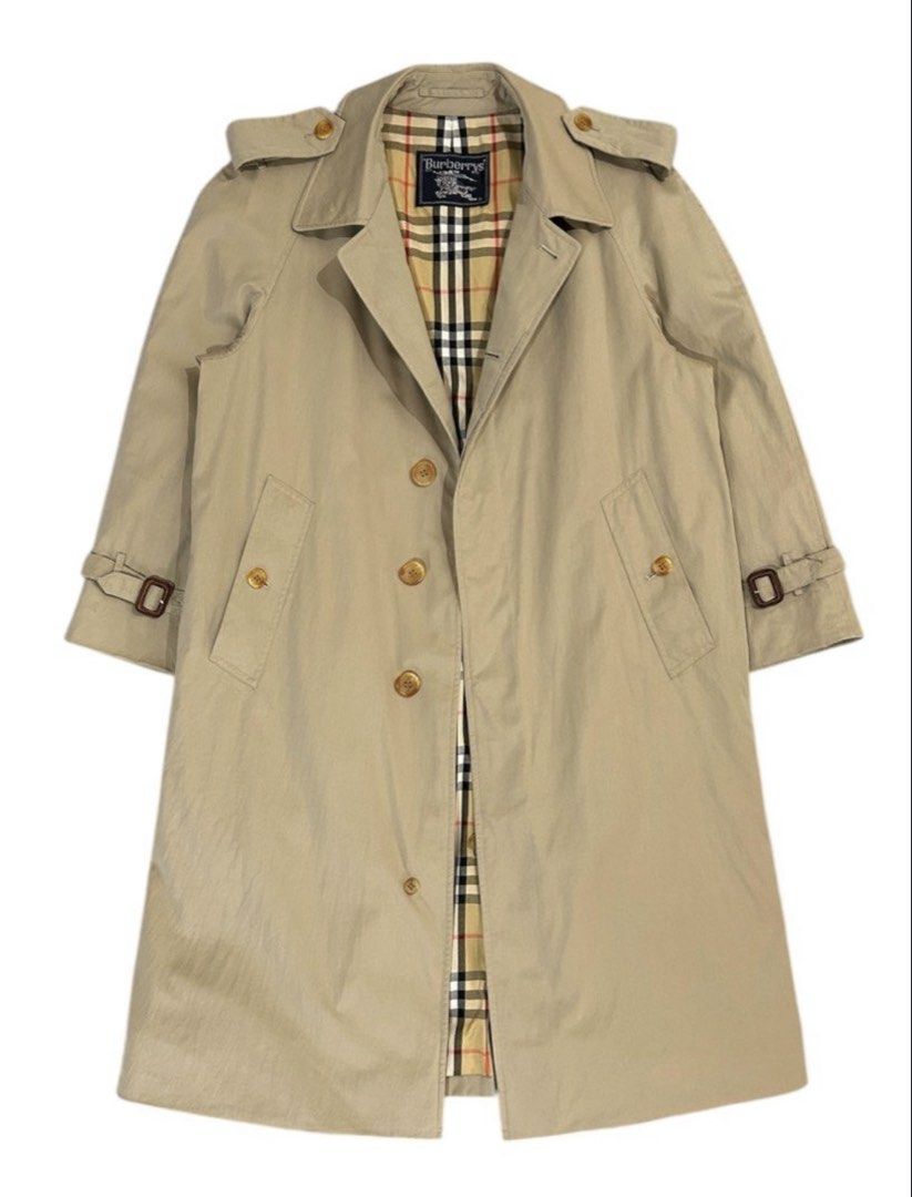 Burberry Balmacaan Trench Coat (Category: Coats, Jackets and Outerwear) located in Pateros City. Submitted by sleepyguy12 (Listing ID 1457593630, Image 1). Description: Authentic & vintage. Width: 21 inches Length: 40.5 inches Shoulder: 18 Sleeve: 20.