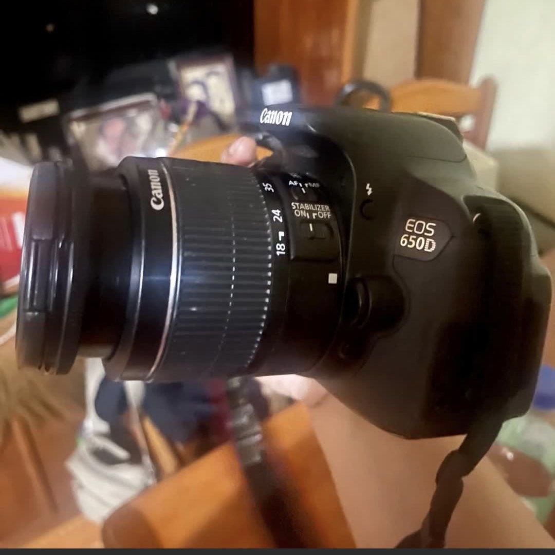 Canon EOS 650D DSLR Camera with 18-55mm Lens (Category: Cameras) located in Rosario. Submitted by Cess1 (Listing ID 1457621284, Image 2). Description: - Canon EOS 650D DSLR Camera - Includes standard 18-55mm zoom lens - Ideal for beginners and photography enthusiasts - Fully functional and in good working condition - Comes with a camera strap.