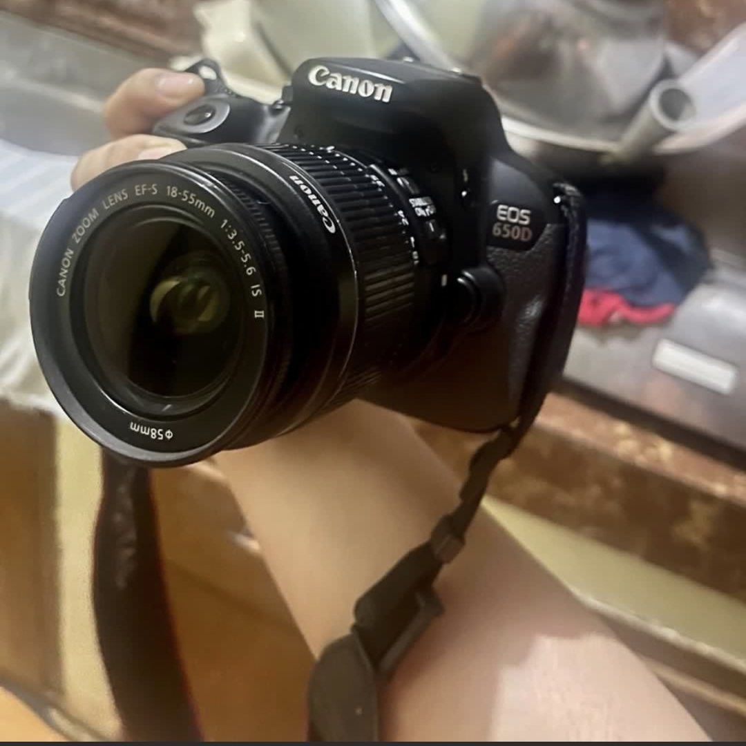 Canon EOS 650D DSLR Camera with 18-55mm Lens (Category: Cameras) located in Rosario. Submitted by Cess1 (Listing ID 1457621284, Image 3). Description: - Canon EOS 650D DSLR Camera - Includes standard 18-55mm zoom lens - Ideal for beginners and photography enthusiasts - Fully functional and in good working condition - Comes with a camera strap.