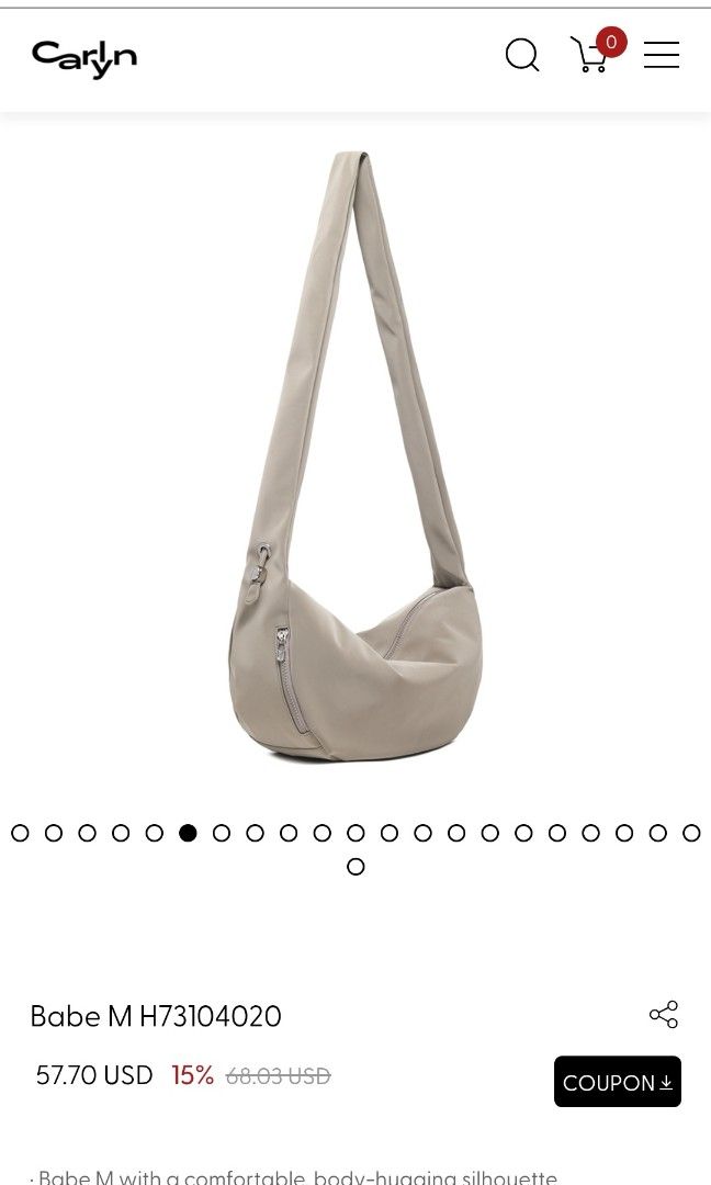 Carlyn Babe Bag (Category: Luxury Bags & Wallets) located in Manila. Submitted by angkeytimoo (Listing ID 1457653191, Image 1). Description: Carlyn Babe Bag Two way Brandnew with tag No dust bag kaya mura Original from Thailand.