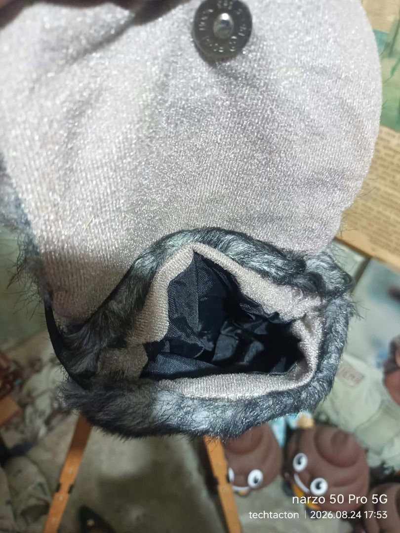 Cute Faux Fur Sling Mini Bag (Category: Shoulder Bags) located in Santo Tomas. Submitted by pickers_corner (Listing ID 1457519167, Image 3). Description: FUR Sling bag no brand dime 8x6x2in - Small fuzzy bag in black and grey faux fur. - Secure magnetic snap closure. - Lined interior with black fabric. - Ideal for carrying essentials (keys, cards, lipstick). - A fun accessory for nights out or adding flair to any outfit..