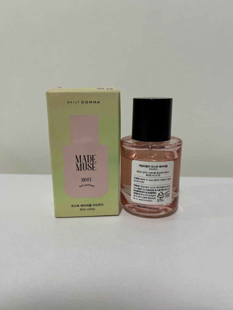 Daily Comma Made Muse Most Hair Perfume (Category: Fragrance & Deodorants) located in Rizal. Submitted by CMaeCAme (Listing ID 1457633951, Image 2). Description: Top Notes: Orange, Orange Floral, Bergamot Middle Notes: Rose, Jasmine, Ylang Ylang, Mimosa Base Notes: Patchouli, Musk, Amber.